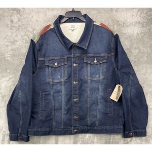 NWT Frye and Co. Men's Patriot Wash Western Trucker Jacket 4XL Blue Denim